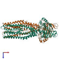 PDB entry 7wiw coloured by chain, top view.