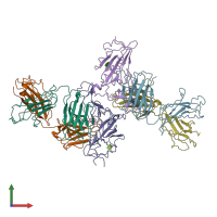 PDB entry 7wk0 coloured by chain, front view.