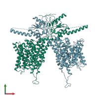 PDB entry 7wla coloured by chain, front view.