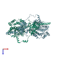 PDB entry 7wla coloured by chain, top view.