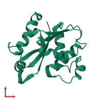 PDB entry 7wme coloured by chain, front view.