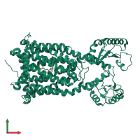 PDB entry 7wnx coloured by chain, front view.