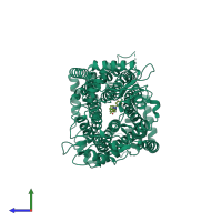 PDB entry 7wnx coloured by chain, side view.