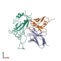 PDB entry 7wog coloured by chain, front view.