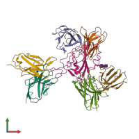 PDB entry 7wp6 coloured by chain, front view.