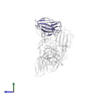 83H7 heavy chain in PDB entry 7wp6, assembly 1, side view.