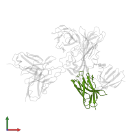 85F7 heavy chain in PDB entry 7wp6, assembly 1, front view.