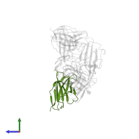 85F7 heavy chain in PDB entry 7wp6, assembly 1, side view.