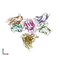PDB entry 7wp8 coloured by chain, front view.