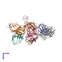 PDB entry 7wp8 coloured by chain, top view.