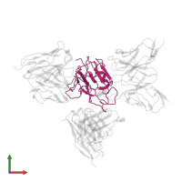 Spike protein S1 in PDB entry 7wp8, assembly 1, front view.