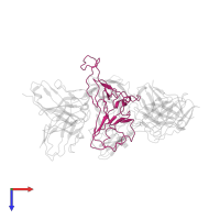 Spike protein S1 in PDB entry 7wp8, assembly 1, top view.