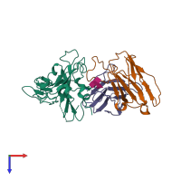 PDB entry 7wr8 coloured by chain, top view.