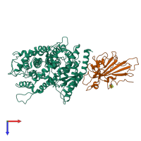 PDB entry 7wri coloured by chain, top view.