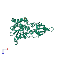PDB entry 7wrn coloured by chain, top view.
