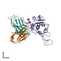 PDB entry 7wrz coloured by chain, front view.