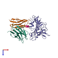 PDB entry 7wrz coloured by chain, top view.