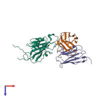 PDB entry 7ws6 coloured by chain, top view.