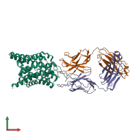 PDB entry 7wsi coloured by chain, front view.