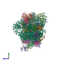 PDB entry 7wtx coloured by chain, side view.