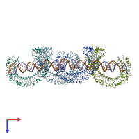PDB entry 7wv4 coloured by chain, top view.