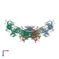 PDB entry 7wyz coloured by chain, top view.