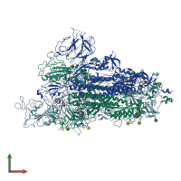 PDB entry 7wz1 coloured by chain, front view.