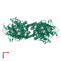 chitin synthase in PDB entry 7x05, assembly 1, top view.