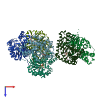 PDB entry 7x1l coloured by chain, top view.