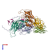 PDB entry 7x2o coloured by chain, top view.