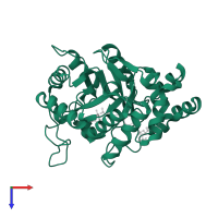 Aldo-keto reductase family 1 member C3 in PDB entry 7x3l, assembly 1, top view.