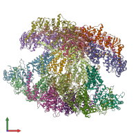 PDB entry 7x7y coloured by chain, front view.