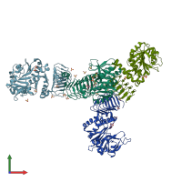 PDB entry 7x8k coloured by chain, front view.