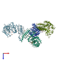 PDB entry 7x8k coloured by chain, top view.