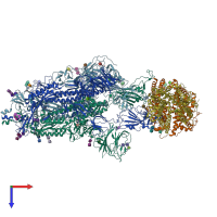 PDB entry 7xch coloured by chain, top view.