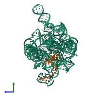 PDB entry 7xd6 coloured by chain, side view.