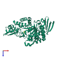 PDB entry 7xdq coloured by chain, top view.