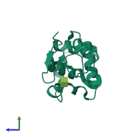 PDB entry 7xf7 coloured by chain, side view.