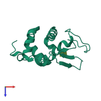 PDB entry 7xf7 coloured by chain, top view.