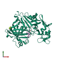 Monomeric assembly 1 of PDB entry 7xgo coloured by chemically distinct molecules, front view.