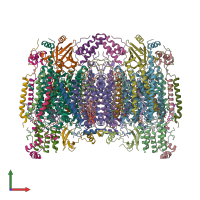 PDB entry 7xma coloured by chain, front view.