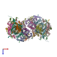 PDB entry 7xma coloured by chain, top view.