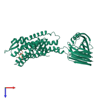 PDB entry 7xna coloured by chain, top view.