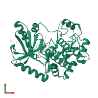Dual specificity mitogen-activated protein kinase kinase 1 in PDB entry 7xnc, assembly 1, front view.