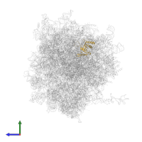 Small ribosomal subunit protein eS7 in PDB entry 7xny, assembly 1, side view.