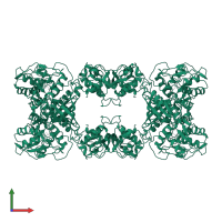 Probable cystathionine beta-synthase Rv1077 in PDB entry 7xoh, assembly 1, front view.