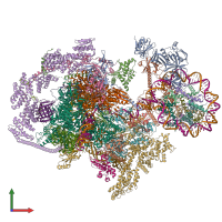 PDB entry 7xtd coloured by chain, front view.
