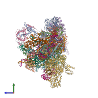 PDB entry 7xtd coloured by chain, side view.
