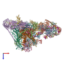 PDB entry 7xtd coloured by chain, top view.