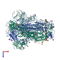 PDB entry 7xu5 coloured by chain, top view.